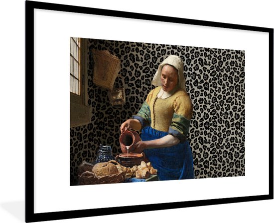 Fotolijst incl. Poster - Melkmeisje - Kunst - Panterprint - Vermeer