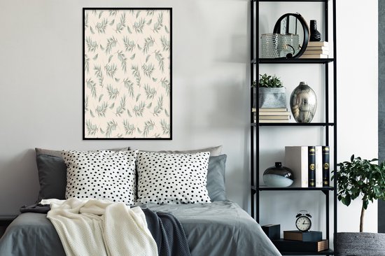 Cadre photo avec affiche - Vintage - Feuille - Pastel - 80x120 cm - Cadre pour affiche