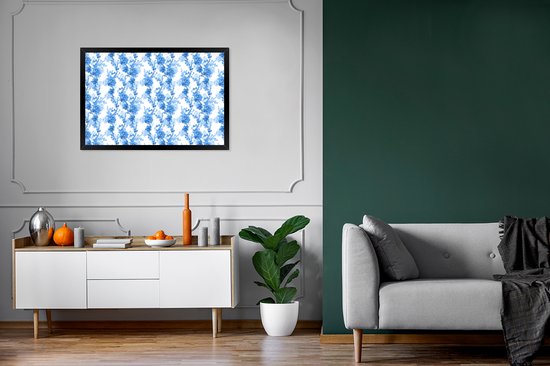 Cadre photo avec poster - Fleurs - Blauw - 120x80 cm - Cadre poster