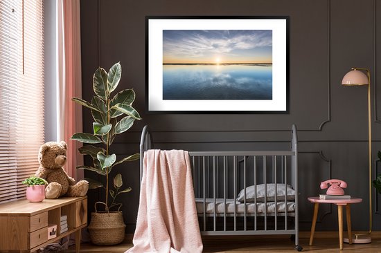 Cadre photo avec affiche - Mer - Nuages - Soleil - 120x80 cm - Cadre pour affiche