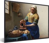 Cadre photo avec affiche - La Laitière - Peinture de Johannes Vermeer - 80x60 cm - Cadre pour affiche