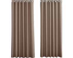 Extra brede gordijnen, warmte-isolerend, gordijn met inslagringen, ondoorzichtig, set van 2, H 245 x B 200 cm, thermische gordijnen, slaapka