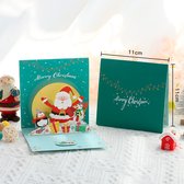 Loha-party® 6stuks-2024 kerst kaarten-3D wenskaart-Vrolijke Kerstkaarten-envelop-pop-up-kerstman-kerstboom