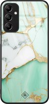 Casimoda® hoesje - Geschikt voor Samsung Galaxy A14 5G - Marmer Mint Goud - Luxe Hard Case Zwart - Backcover telefoonhoesje - Lime Groen