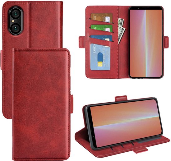 Sony Xperia 5 V Case - MobyDefend Luxe Wallet Book V (Fermeture latérale) - Rouge - Étui pour téléphone portable - Étui pour téléphone Adapté pour: Sony