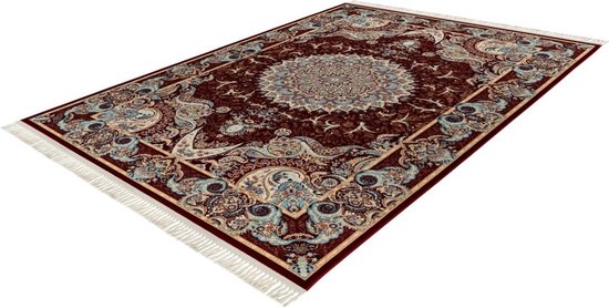 Flycarpets Darius Tapis oriental Classique Medaillon au Design persan – Rouge – 240 x 330 cm