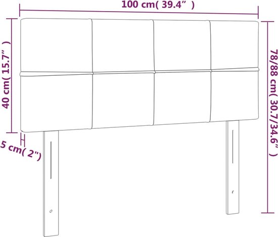 The Living Store Tête de lit en velours de Luxe - vert foncé - 100 x 5 x 78/88 cm