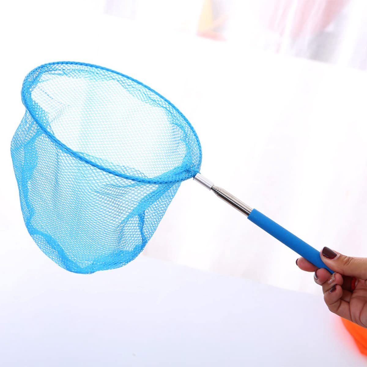 Telescopisch kinderschepnet, 2 stuks kindervlindernet met telescopische paal, buiten ideaal voor het vangen van insecten, vissen, buitenactiviteiten in de tuin, natuurwetenschappelijk verkenningshulpmiddel