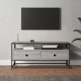 The Living Store Tv-meubel Grijs Sonoma Eiken - 100 x 35 x 45 cm - Trendy ontwerp en veel opbergruimte