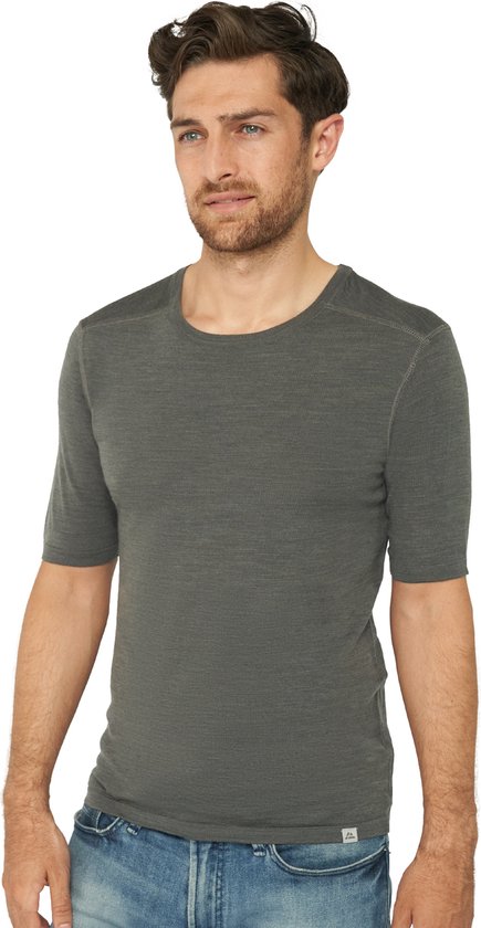 DANISH ENDURANCE Thermo T-Shirt voor Heren - van Merino Wol - Donkergrijs - XL