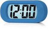 Réveil numérique JAP AP17 - Réveil robuste - Avec fonction snooze et éclairage - Housse de protection en caoutchouc - Bleu