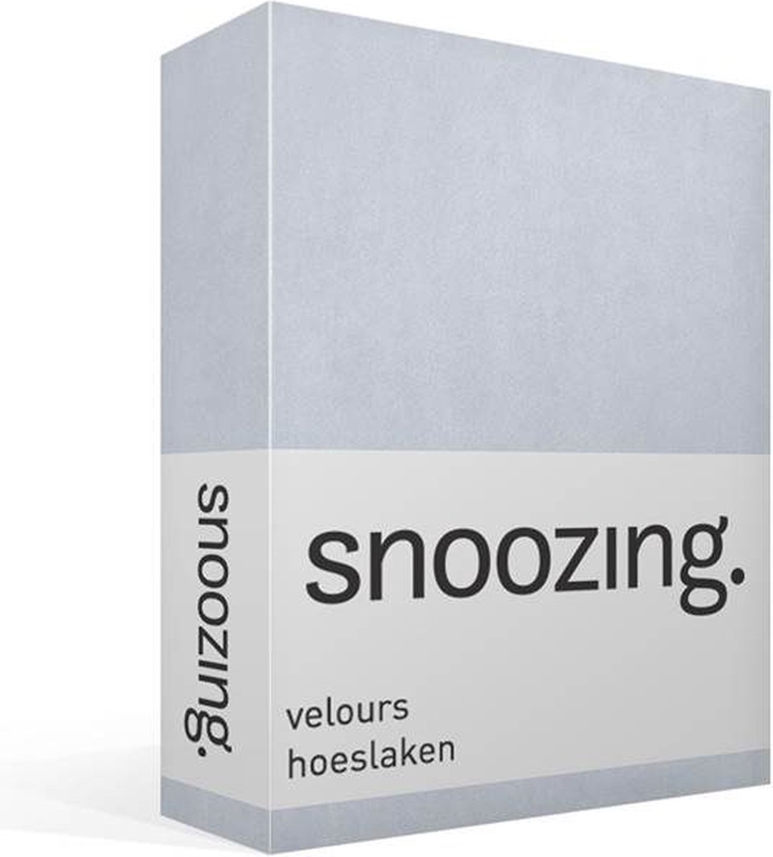 Snoozing velours hoeslaken - Lits-jumeaux - Hemel