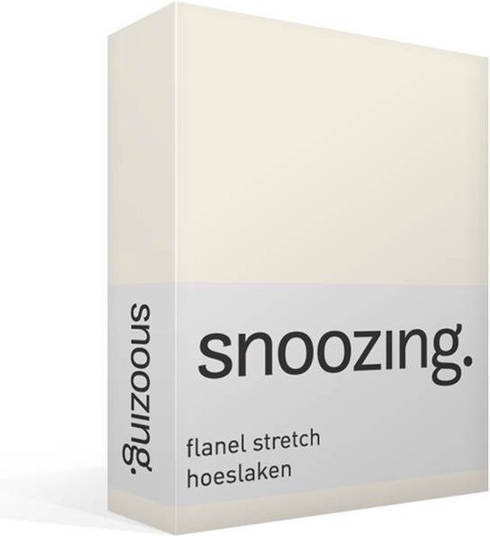 Snoozing stretch flanel hoeslaken - Lits-jumeaux - Ivoor