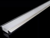 1m aluminium profiel verzonken voor ledstrip ondoorzichtige witte kap - Kunststof - Zilver - 1 m - SILUMEN