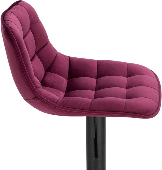 Tabourets de bar Jerino - Avec dossier - Rouge - Set de 2 - Cuisine - Chaises de bar ergonomiques - Réglable en hauteur - Hauteur d'assise 60-82cm