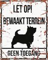 D&d Home - Waakbord - Hond - Warning Sign Square Terrier N 20x25cm Wit - 1st