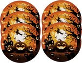 Fiestas Guirca Halloween/horror pompoen bordjes - 18x - zwart - papier - D23 cm