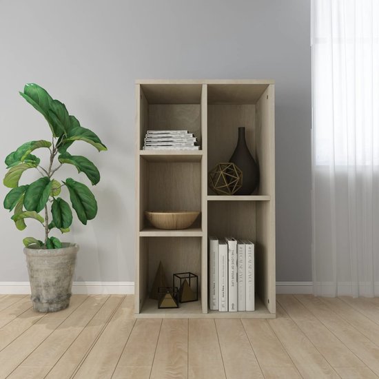 The Living Store Boekenkast spaanplaat - 50 x 25 x 80 cm - sonoma eiken