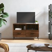 The Living Store TV-meubel Bruineiken 80x36x50 cm - Bewerkt hout en ijzer