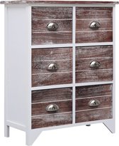 The Living Store Armoire d'appoint - Commode - 60 x 30 x 75 cm - Aspect rustique