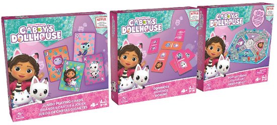 Gaby's dollhouse - 3-pack spelletjes - pop up game - kaartspel - domino