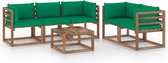 The Living Store Hoekbank Tuinmeubelen - 64 x 64 x 70 cm - Groen