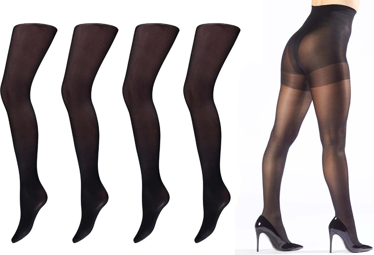Comfort Essentials - Corrigerende Panty - 40 Denier - 2-Pack - Zwart - Maat XL 48/50