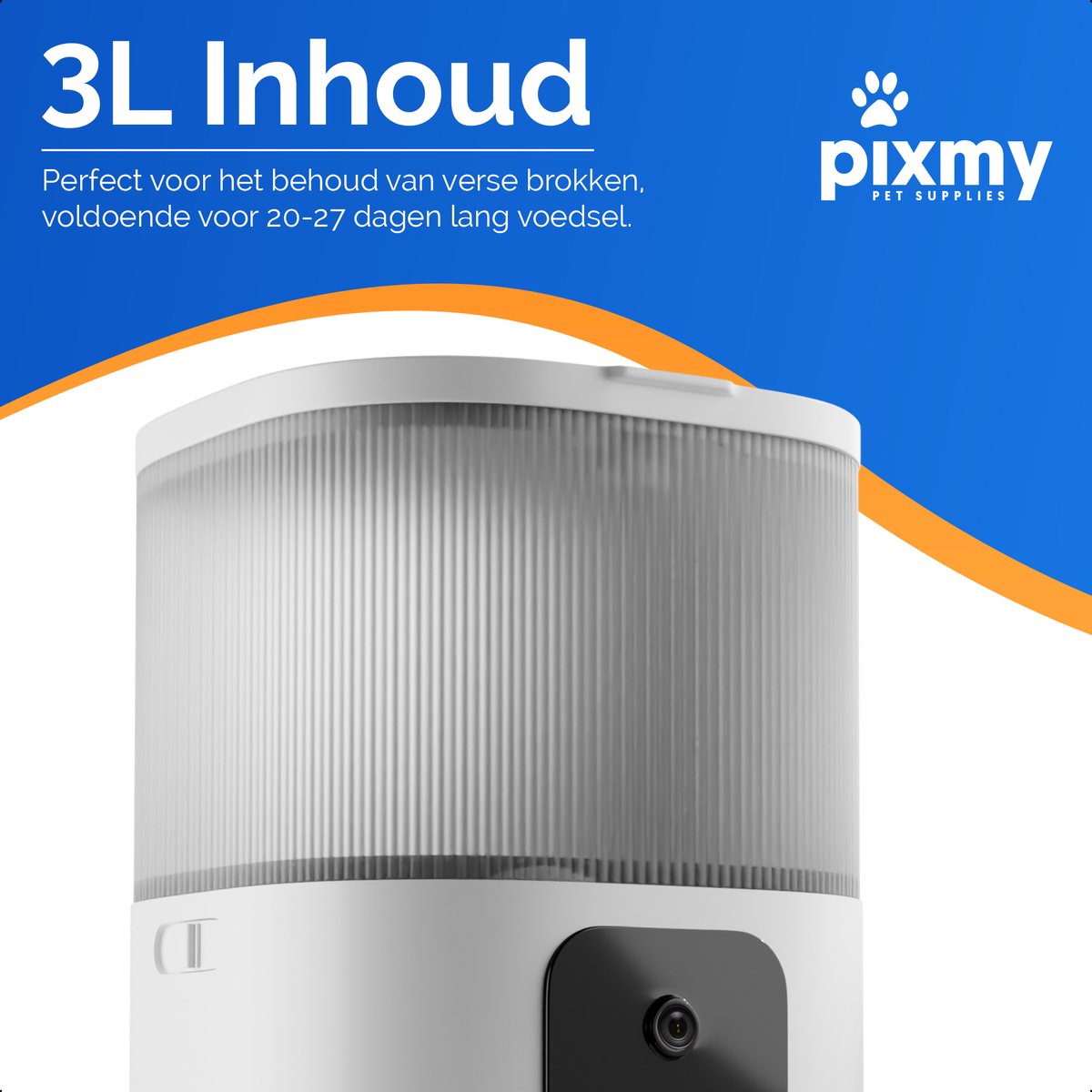 Afbeelding 3 van PIXMY - Smart SPIDV2.4GHz+5GHz - Automatische Voerbak Kat - Voerautomaat Kat - Met App, HD Camera - Model 1