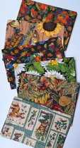 Pakket van 6 stoffen - Herfst - verschillende prints - 50 x 55 cm - bladeren - pompoen - zonnebloem - bloem - quilt - patchwork - naaien - stof
