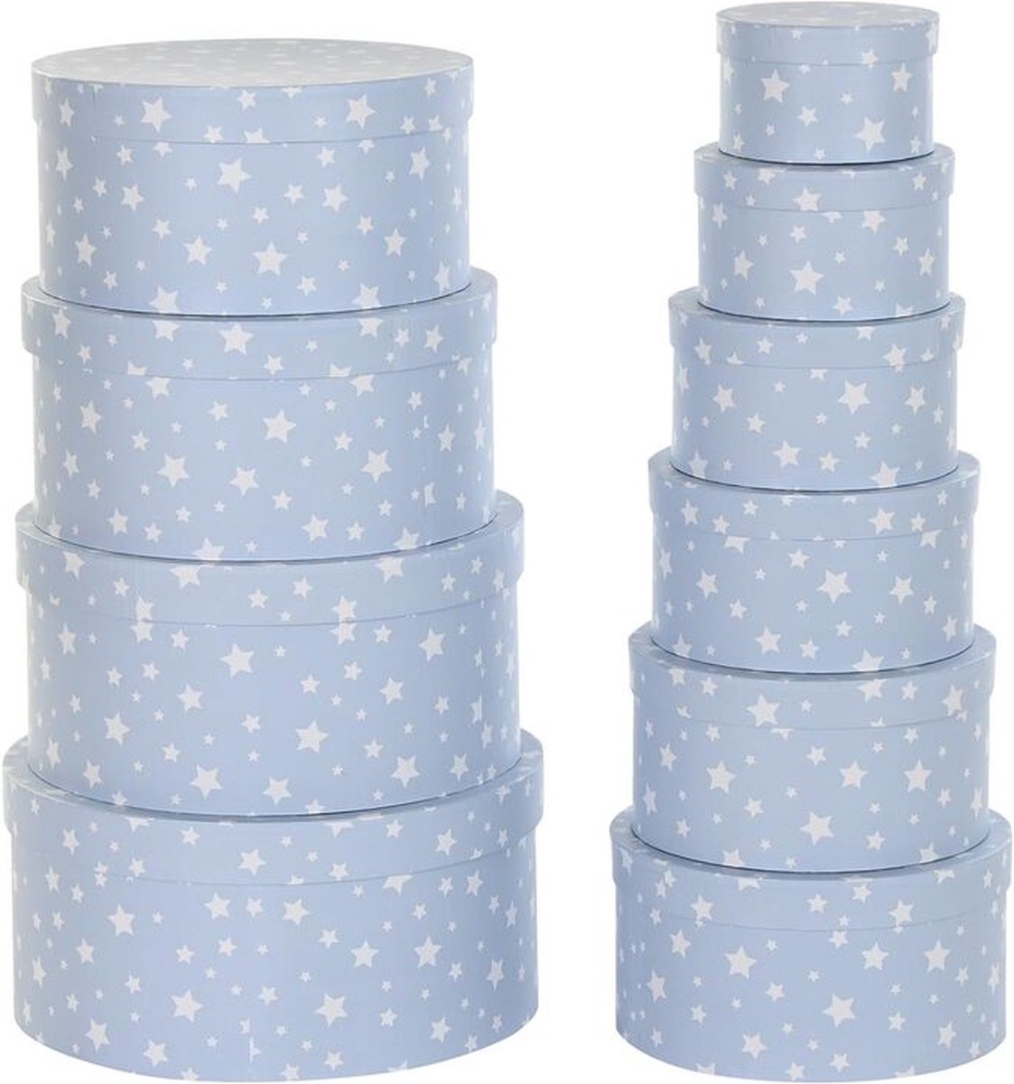 Goedkoopste Set van opstapelbare opbergboxen DKD Home Decor Cirkelvormig Sterren Kinderen Karton