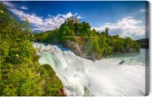 Schilderijkoning - Canvas Schilderij Rheinfall-Waterval In Zwitserland - 40 x 30 cm