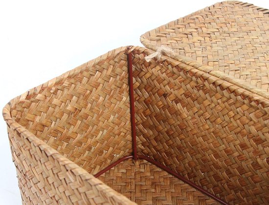 Opbergmand Met Deksel - Opbergbox - Opbergmanden - Mandjes Opbergen Grijs 355 Cm X 285 Cm X 18 Cm