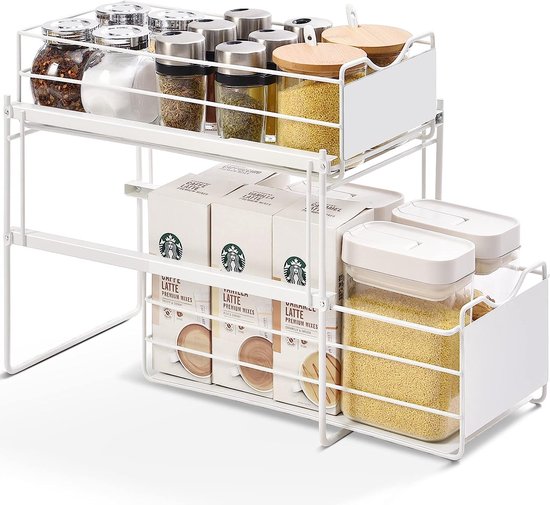 LEIKKLE Organisateur de coptoir de salle de bain avec panier