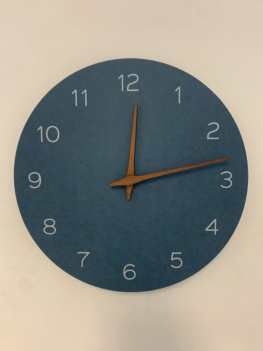 Wandklok MODERN DESIGN BLUE VIEW