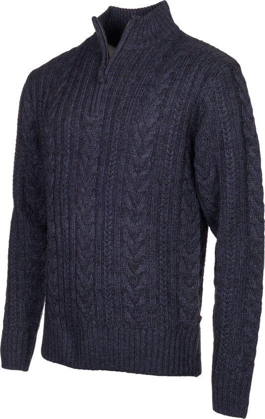 Life Line Marcel Sweater Knit Half Zip Heren Donkerblauw Maat L