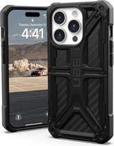 Geschikt voor Urban Armor Gear Monarch Apple iPhone 15 Pro Hoesje Carbon Fiber