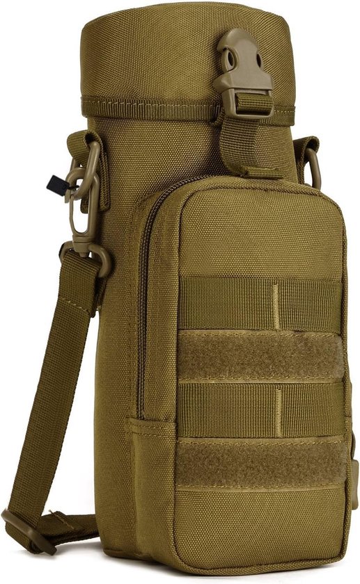 Tactische flessenhouder, militaire drinkflestas, Molle 1000D nylon, waterfleshouder, duurzame flessendrager, waterdicht, voor wandelen, fietsen, hardlopen of kamperen