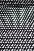 Katoen zwart wit yin yang 1 meter - modestoffen voor naaien - stoffen
