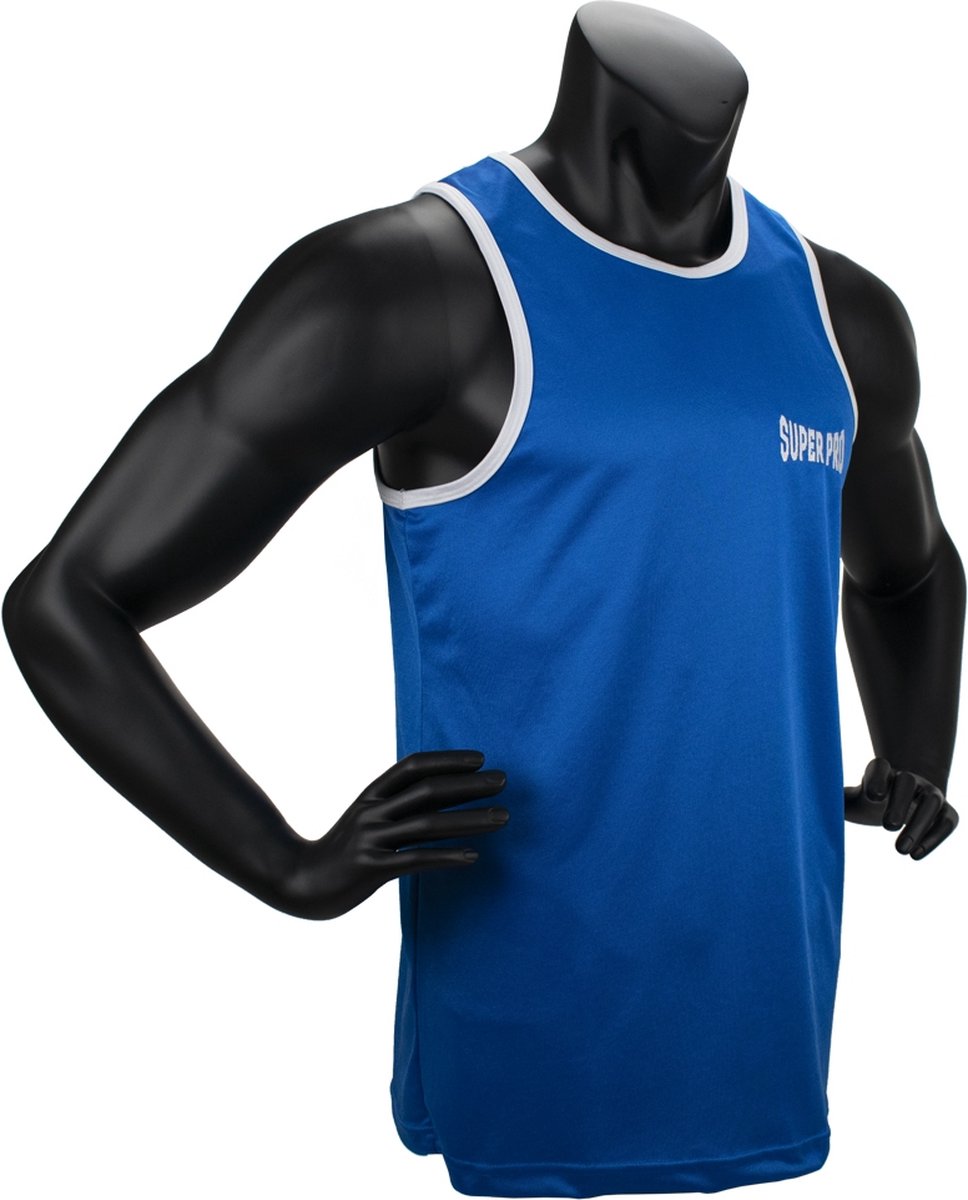 Super Pro Combat Gear Club Bokssinglet Blauw/Wit Small