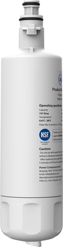 Frizzlife Filtro De Agua Para Refrigerador LT1000P Para LG LT1000PPCPCS Adq74793501 Adq75795105 Agf80300704 Certificado Nsf Para La Marca