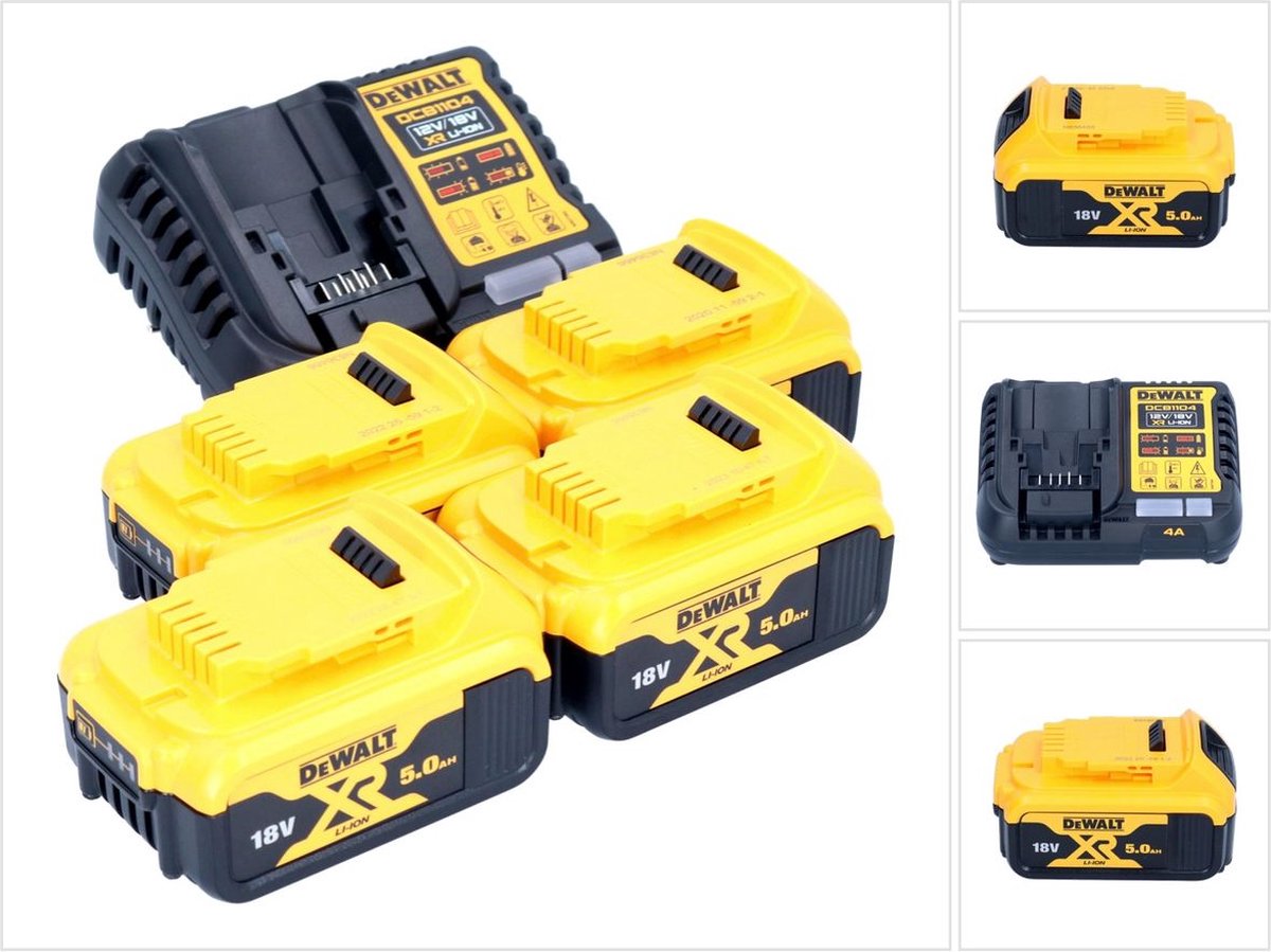 Pack de batteries DEWALT 18V 5.0Ah Li-Ion - 3 batteries + Chargeur - Temps  de charge rapide - Cdiscount Bricolage