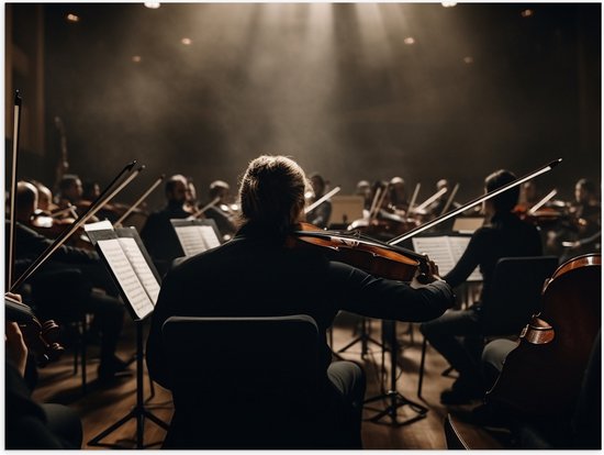 Poster (Mat) - Mensen - Muziek - Instrumenten - Orkest - 40x30 cm Foto op Posterpapier met een Matte look