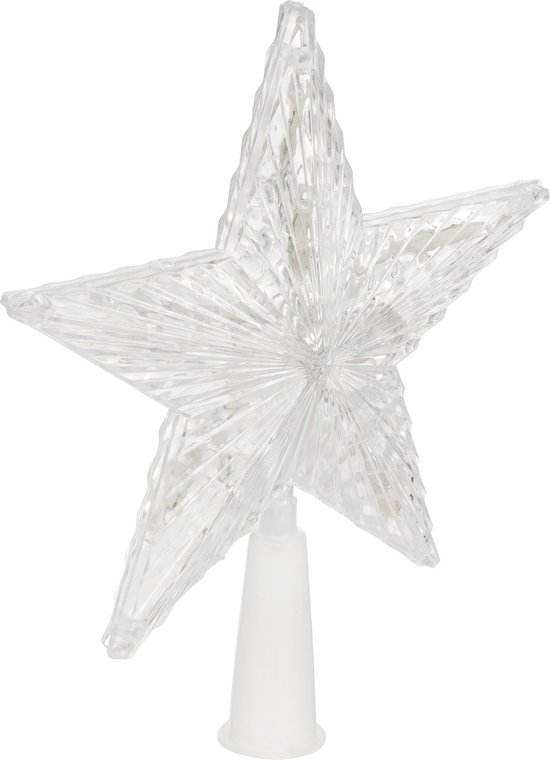 Decoris Ster Piek - Met Led Verlichting - Steady -warm Wit -h25