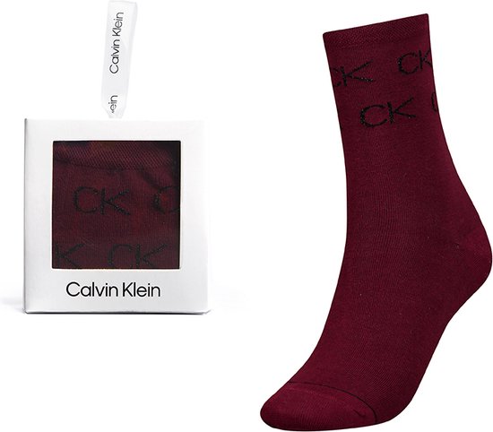 Calvin Klein dames giftbox sokken lurex logo rood - 37-41