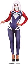 Guirca - Spiderwoman & Spidergirl Kostuum - Mysterieuze Spiderlady Superheldin - Vrouw - Blauw, Rood, Wit / Beige - Maat 36-38 - Carnavalskleding - Verkleedkleding