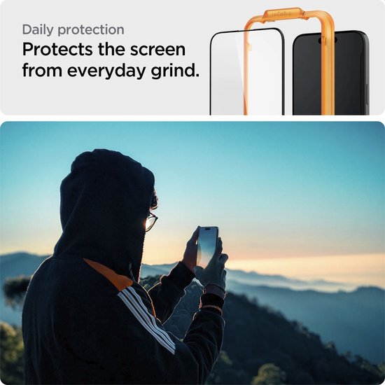 Protection d'écran Spigen iPhone 15 Pro Max - Verre Full Cover