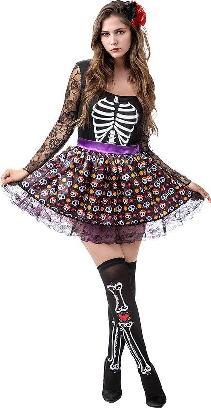 Funidelia La Catrina Skeletkostuum Voor Vrouwen Mexicaanse Schedel