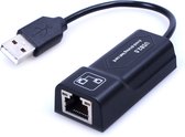USB 2.0 Ethernet adapter kabel - internet adapter connector - RJ45 - 15CM - Zwart - Provium