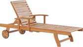 Beliani JAVA - Chaise longue - couleur bois clair - bois d'acacia