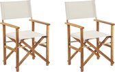 Beliani CINE - Lot de 2 chaises de jardin - blanc - bois d'acacia